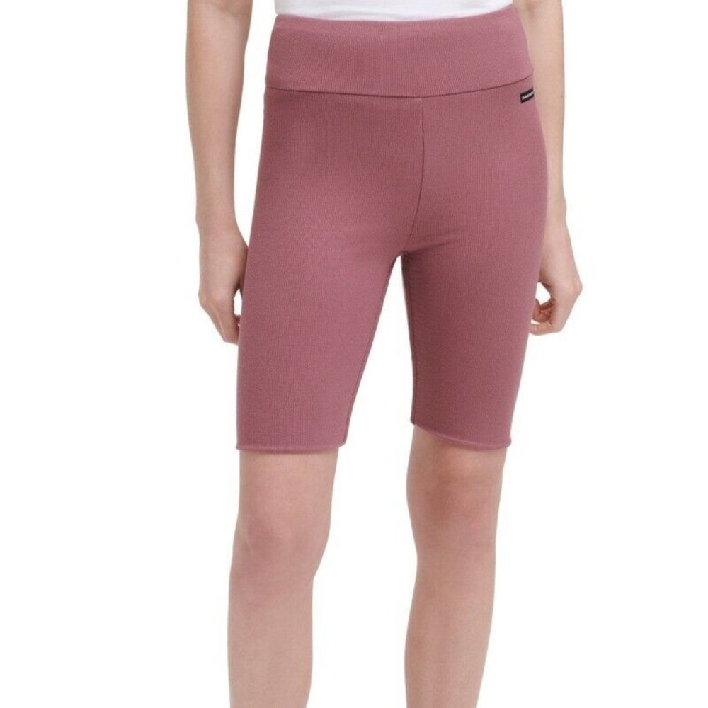 Calvin Klein High Waist Ribbed Activewear Biker Shorts  Size Medium Pre Loved